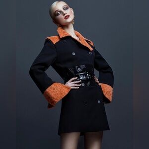 RARE Georgine Newton Wool leather Coat